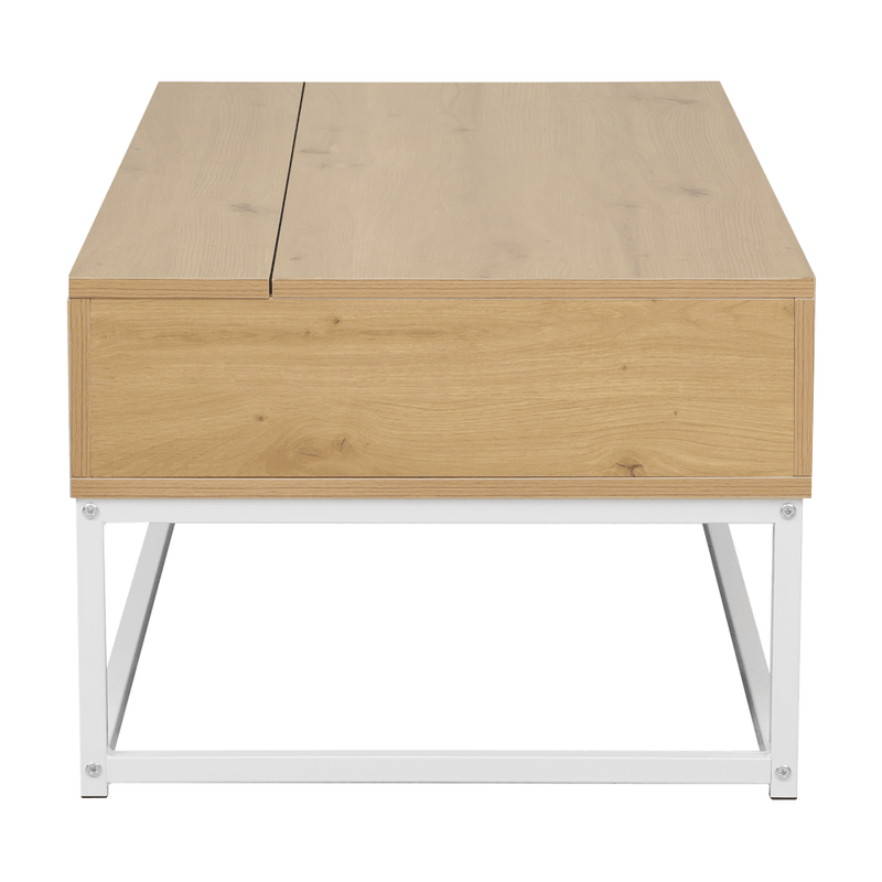 Dohányzóasztal, tölgy/fehér, LIVINA