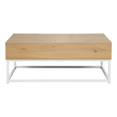 Dohányzóasztal, tölgy/fehér, LIVINA