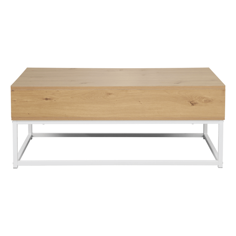 Dohányzóasztal, tölgy/fehér, LIVINA