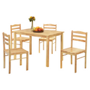 Étkezőgarnitúra 1+4, tömör fa, természetes, LOAK