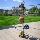 Labdatartó állvány, fekete, fém, LOBY