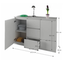 Komód, fehér, LOGAN NEW 03