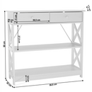 Konzolasztal, fehér, LOMIR