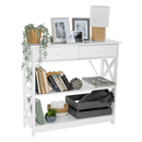 Konzolasztal, fehér, LOMIR