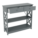 Konzolasztal, szürke, LOMIR