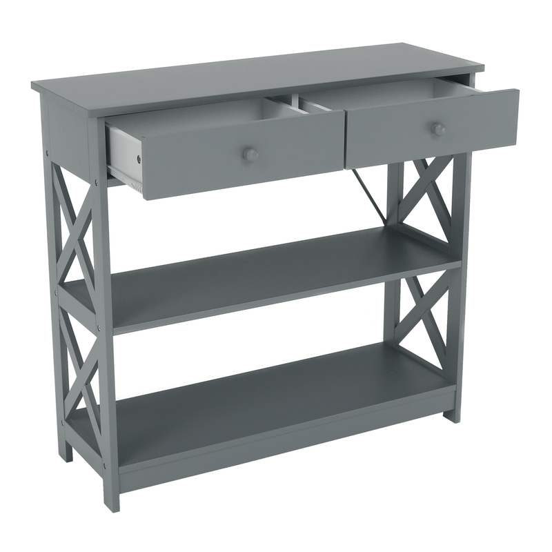 Konzolasztal, szürke, LOMIR