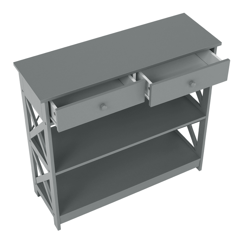 Konzolasztal, szürke, LOMIR