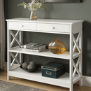 Konzolasztal, fehér, LOMIR