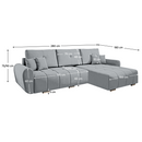 Univerzális ülőgarnitúra, világosszürke szövet, LONGA ROH