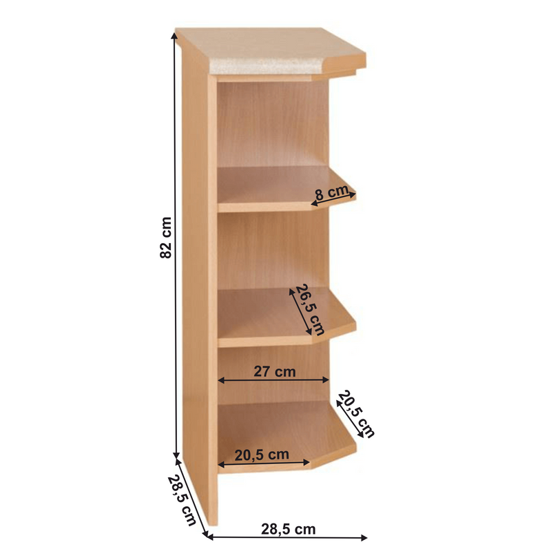 Konyhaszekrény, Sarok, Alsó, Jobbos, Éger LORA MDF NEW KLASIK S30N
