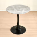 Étkezőasztal, szürke márvány/fekete, átmérő 90 cm, LORIAN TYP 1