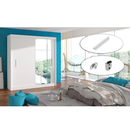 Szekrény tolóajtókkal, fehér, 180x215, LOW