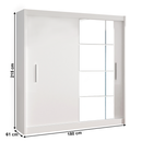 Szekrény tolóajtókkal, fehér, 180x215, LOW