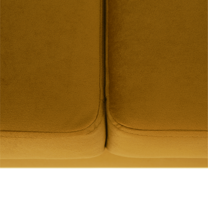 Teljesen kárpitozott heverő, mustár színű szövet, LUANA