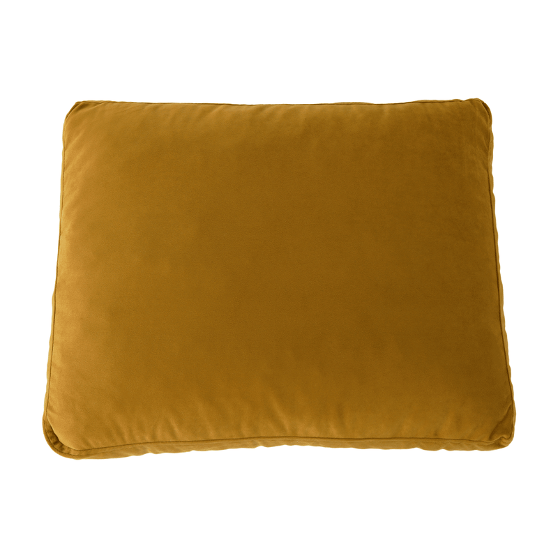 Teljesen kárpitozott heverő, mustár színű szövet, LUANA