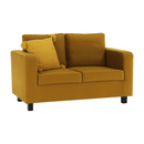 Teljesen kárpitozott heverő, mustár színű szövet, LUANA
