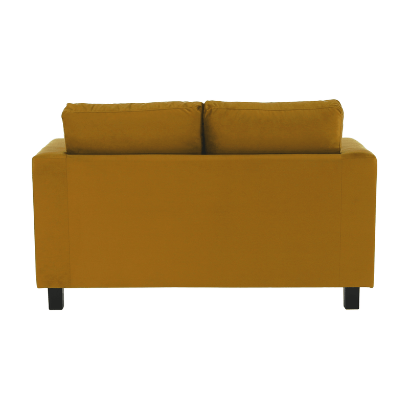 Teljesen kárpitozott heverő, mustár színű szövet, LUANA