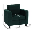 Fotel smaragd szövet, LUANA