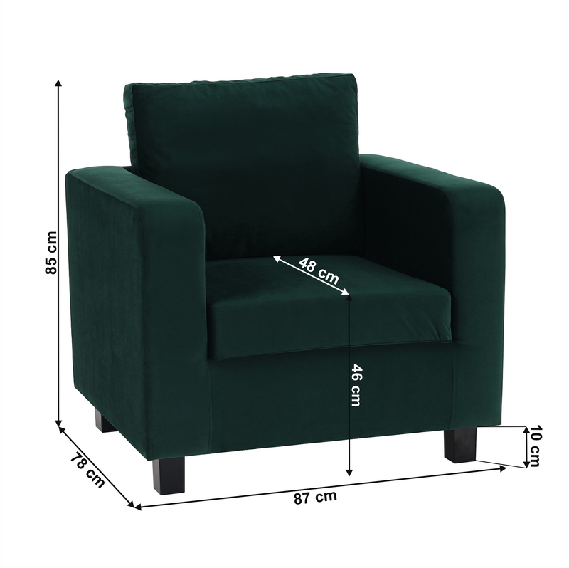 Fotel smaragd szövet, LUANA