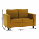 Teljesen kárpitozott heverő, mustár színű szövet, LUANA