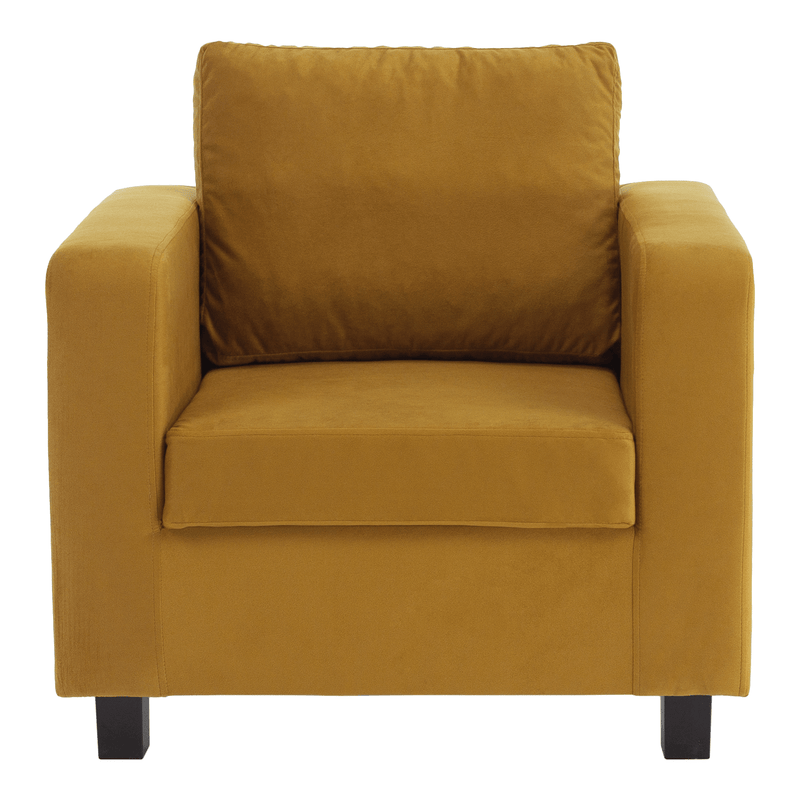 Fotel mustár színű szövet, LUANA