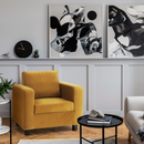 Fotel mustár színű szövet, LUANA