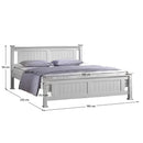 Ágy ágyráccsal, tűnyalábos fenyőfa/fehér, 180x200, LUCAS NEW