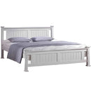 Ágy ágyráccsal, tűnyalábos fenyőfa/fehér, 180x200, LUCAS NEW