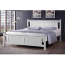 Ágy ágyráccsal, tűnyalábos fenyőfa/fehér, 180x200, LUCAS NEW