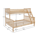 Kinyitható emeleteságy, természetes tűnyalábos fenyő, LUINI