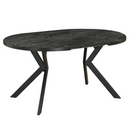 Kihúzható étkezőasztal, sötét beton/fekete, 100-250x75,5 cm, LUKOS