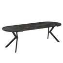 Kihúzható étkezőasztal, sötét beton/fekete, 100-250x75,5 cm, LUKOS