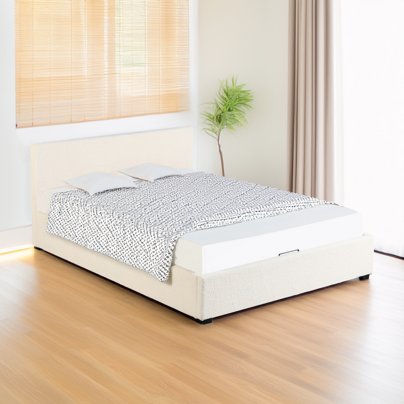 Ágy ráccsal, 180x200, fehér, LUNELA