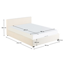 Ágy ráccsal, 180x200, fehér, LUNELA