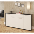 Komód, fekete/fehér, LUNIA