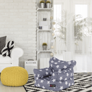 Babzsák, szürke/fehér, csillag minta, LURKO