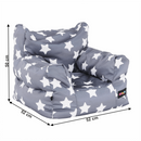 Babzsák, szürke/fehér, csillag minta, LURKO