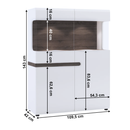 Vitrin, fehér extra magas fényű HG/trufla sonoma tölgy, LYNATET  33