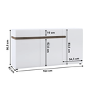 Komód, fehér - extra magas fényű HG/trufla sonoma tölgy, LYNATET 40