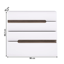 Komód, fehér - extra magas fényű HG/sonoma tölgyfa, LYNATET 44 TÍPUS