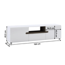 TV komód, fehér - extra magas fényű HG/trufla sonoma tölgy, LYNATET 50