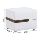 Éjjeliszekrény, fehér extra magas fényű HG/sonoma tölgy sötét trufla, LYNATET TYP 96