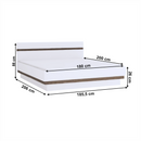 Ágy 180, fehér extra magas fényű HG/sonoma tölgy sötét trufla, LYNATET TYP 93