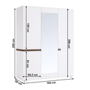 Szekrény, fehér extra magas fényű HG/sonoma tölgy sötét trufla, LYNATET TYP 22