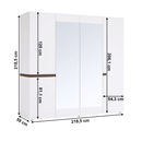 Szekrény, fehér extra magas fényű HG/sonoma tölgy sötét trufla, LYNATET TYP 23