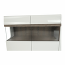 Komód, fehér - extra magas fényű HG/trufla sonoma tölgy, LYNATET 42