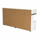 Komód, fehér - extra magas fényű HG/trufla sonoma tölgy, LYNATET 42