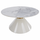 Dohányzóasztalok, 2 db-os szett, fehér márvány/fehér/arany, acél, MABUZ