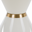 Dohányzóasztalok, 2 db-os szett, fehér márvány/fehér/arany, acél, MABUZ