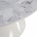 Dohányzóasztalok, 2 db-os szett, fehér márvány/fehér/arany, acél, MABUZ